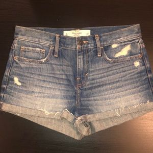 A&F distressed denim shorts